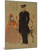 American Merchant Strolling in Yokohama, 1861-Utagawa Sadahide-Mounted Giclee Print