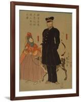 American Merchant Strolling in Yokohama, 1861-Utagawa Sadahide-Framed Giclee Print