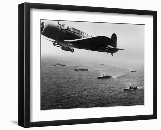 American Military Convoy in the South Atlantic Ocean-null-Framed Photo