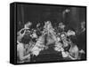 American Millionaire Paul Getty Eating Dinner with His Guests-null-Framed Stretched Canvas