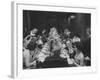 American Millionaire Paul Getty Eating Dinner with His Guests-null-Framed Photographic Print