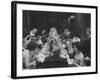 American Millionaire Paul Getty Eating Dinner with His Guests-null-Framed Photographic Print