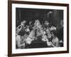 American Millionaire Paul Getty Eating Dinner with His Guests-null-Framed Photographic Print