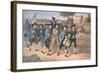 American 'Minute-Men' Marching Against the British to the Martial Music of Fife and Drum-American-Framed Giclee Print