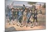 American 'Minute-Men' Marching Against the British to the Martial Music of Fife and Drum-American-Mounted Giclee Print