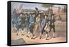 American 'Minute-Men' Marching Against the British to the Martial Music of Fife and Drum-American-Framed Stretched Canvas