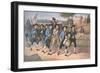 American 'Minute-Men' Marching Against the British to the Martial Music of Fife and Drum-American-Framed Giclee Print