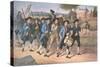 American 'Minute-Men' Marching Against the British to the Martial Music of Fife and Drum-American-Stretched Canvas