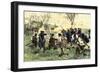 American Minutemen Fight to Hold Off the British Army at Concord Bridge, April 10, 1775-null-Framed Giclee Print