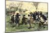 American Minutemen Fight to Hold Off the British Army at Concord Bridge, April 10, 1775-null-Mounted Giclee Print