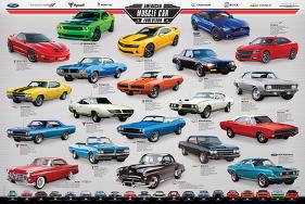 American Muscle Car Evolution-null-Lamina Framed Poster