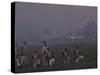 American Musket-Fire Halting a British Sortie, a Reenactment at Yorktown Battlefield, Virginia-null-Stretched Canvas