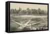 American National Game of Base Ball-Currier & Ives-Framed Stretched Canvas