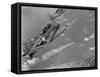 American Navy Torpedo Bombers Fly over Burning Japanese Ship During the Battle of Midway-null-Framed Stretched Canvas