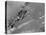 American Navy Torpedo Bombers Fly over Burning Japanese Ship During the Battle of Midway-null-Stretched Canvas