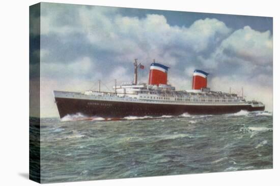 American Ocean Liner Ss United States-American School-Stretched Canvas