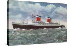 American Ocean Liner Ss United States-American School-Stretched Canvas