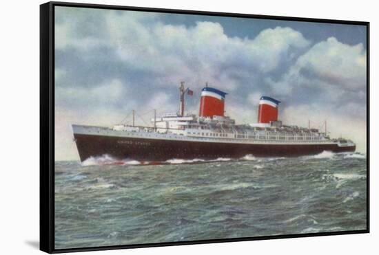 American Ocean Liner Ss United States-American School-Framed Stretched Canvas