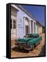 American Oldtimer in the Cobbled Streets of Trinidad, Cuba, West Indies, Caribbean, Central America-null-Framed Stretched Canvas
