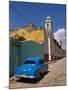 American Oldtimer in the Cobbled Streets of Trinidad, Cuba, West Indies, Caribbean, Central America-null-Mounted Photographic Print