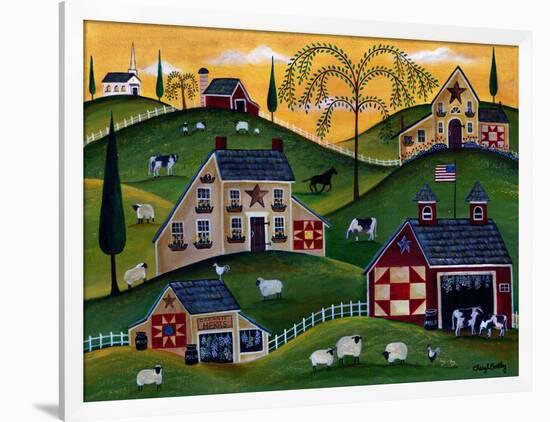 American Organic Herb Sheep Cow Farmland-Cheryl Bartley-Framed Giclee Print