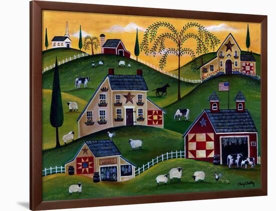 American Organic Herb Sheep Cow Farmland-Cheryl Bartley-Framed Giclee Print