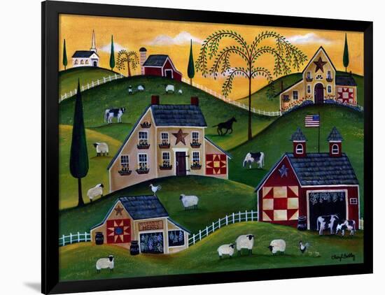 American Organic Herb Sheep Cow Farmland-Cheryl Bartley-Framed Giclee Print