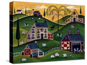 American Organic Herb Sheep Cow Farmland-Cheryl Bartley-Stretched Canvas