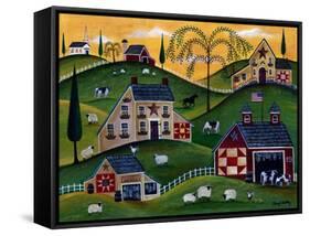 American Organic Herb Sheep Cow Farmland-Cheryl Bartley-Framed Stretched Canvas