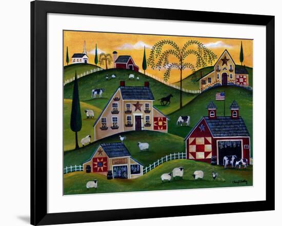 American Organic Herb Sheep Cow Farmland-Cheryl Bartley-Framed Giclee Print