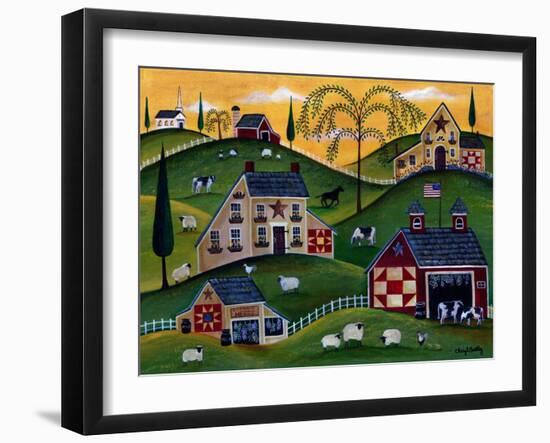 American Organic Herb Sheep Cow Farmland-Cheryl Bartley-Framed Giclee Print