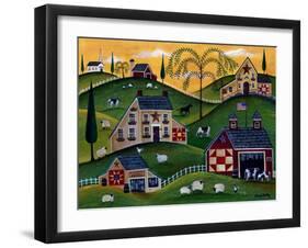 American Organic Herb Sheep Cow Farmland-Cheryl Bartley-Framed Giclee Print