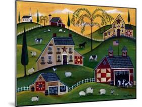 American Organic Herb Sheep Cow Farmland-Cheryl Bartley-Mounted Giclee Print