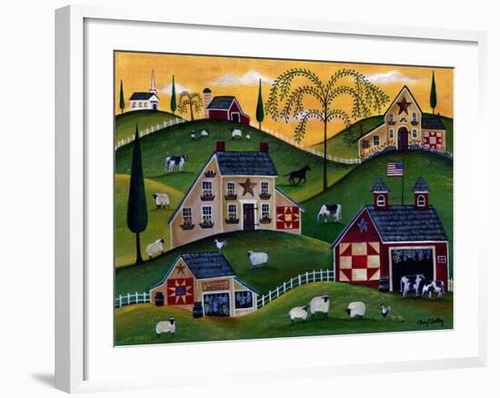 American Organic Herb Sheep Cow Farmland-Cheryl Bartley-Framed Giclee Print