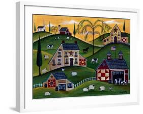 American Organic Herb Sheep Cow Farmland-Cheryl Bartley-Framed Giclee Print