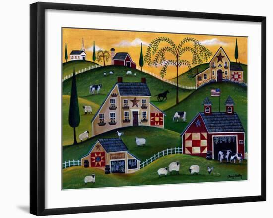 American Organic Herb Sheep Cow Farmland-Cheryl Bartley-Framed Giclee Print