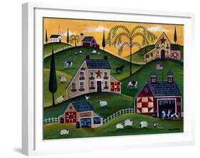 American Organic Herb Sheep Cow Farmland-Cheryl Bartley-Framed Giclee Print