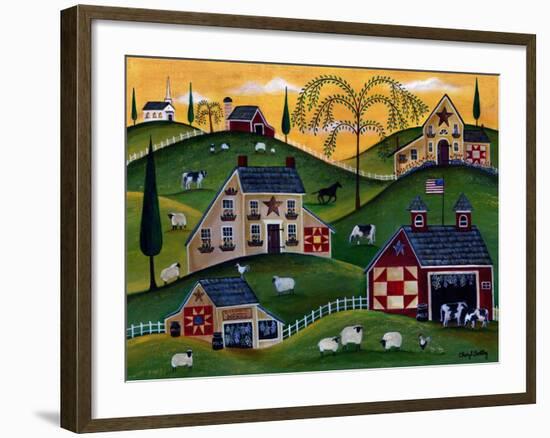 American Organic Herb Sheep Cow Farmland-Cheryl Bartley-Framed Giclee Print