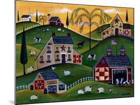 American Organic Herb Sheep Cow Farmland-Cheryl Bartley-Mounted Giclee Print