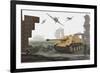 American P-47 Fighter Planes Attacking German Jagdpanther Tanks-null-Framed Art Print