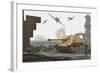 American P-47 Fighter Planes Attacking German Jagdpanther Tanks-null-Framed Art Print