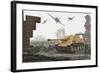 American P-47 Fighter Planes Attacking German Jagdpanther Tanks-null-Framed Art Print