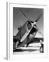 American P-47 Thunderbolt Fighter Plane and its Pilot-Dmitri Kessel-Framed Photographic Print