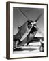 American P-47 Thunderbolt Fighter Plane and its Pilot-Dmitri Kessel-Framed Photographic Print