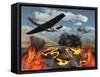 American P-51 Mustang Fighter Planes Destroy a UFO-Stocktrek Images-Framed Stretched Canvas