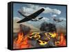 American P-51 Mustang Fighter Planes Destroy a UFO-Stocktrek Images-Framed Stretched Canvas