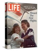 American Pan Am Stewardess Sicari Embracing Russian Aeroflot Stewardess Arutyunova, July 25, 1968-Arthur Schatz-Stretched Canvas