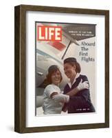 American Pan Am Stewardess Sicari Embracing Russian Aeroflot Stewardess Arutyunova, July 25, 1968-Arthur Schatz-Framed Photographic Print