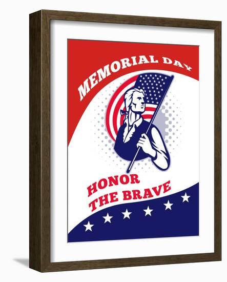 American Patriot Memorial Day Poster Greeting Card-patrimonio-Framed Art Print