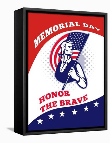 American Patriot Memorial Day Poster Greeting Card-patrimonio-Framed Stretched Canvas